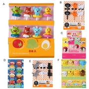 Limei 1 Set Fruit Picks for Kids Fruit fork Kids Toothpicks for Food Plastic Bento Picks Cute Cartoon Animal Fruit Forks with Silicone Handles for kids