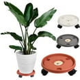 thumbnail image 1 of Limei 10.2" Plant Pallet Caddy Plant Stand with Lock Wheels, Round Flower Pot,Planter Trolley Casters, Moving Plant Pot Saucer (White 1PC), 1 of 6