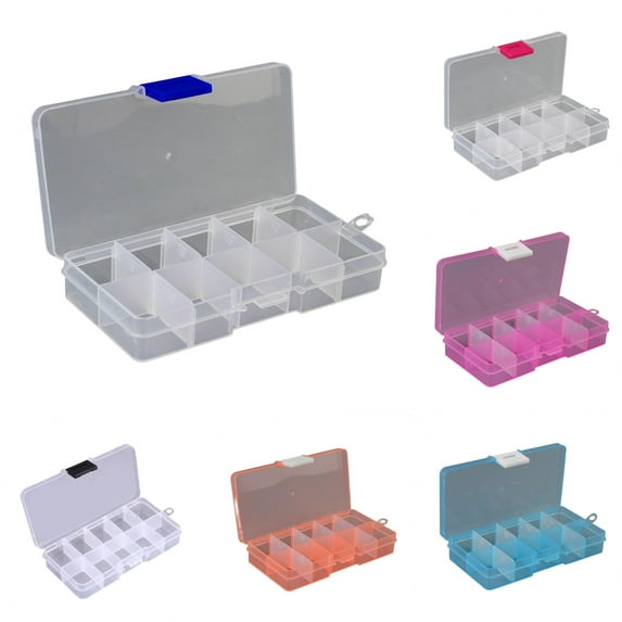 Limei 10 Grids 5 Inch x 2.5 Inch Adjustable Small Removable Clear Plastic Jewelry Organizer Divider Storage Box Jewelry Earring Tool Containers