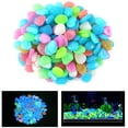 thumbnail image 1 of Limei 100 Pcs New Colorful Glow in The Dark Pebbles Stones Rocks for Fish Tank Aquarium Garden Walkway, Random Color, 1 of 6