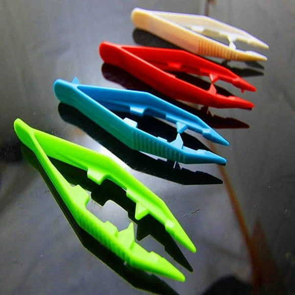 Limei 10Pcs Plastic Tweezers Craft Forceps Tools for Handmade DIY Creative Beading Projects Jewelry Making Kids Adult Home Classroom School, Random Color