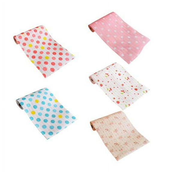 Limei 11.8x118.1in Drawer Liner Dot Strawberry Floral Printed Dustproof Shelf Liners for Kitchen Refrigerator Cabinets Drawer Dresser Pantry Closet(Strawberry)