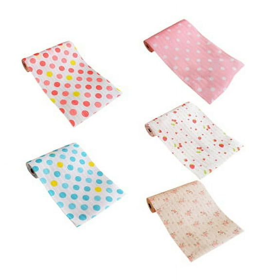 Limei 11.8x118.1in Drawer Liner Dot Strawberry Floral Printed Dustproof Shelf Liners for Kitchen Refrigerator Cabinets Drawer Dresser Pantry Closet(Strawberry)