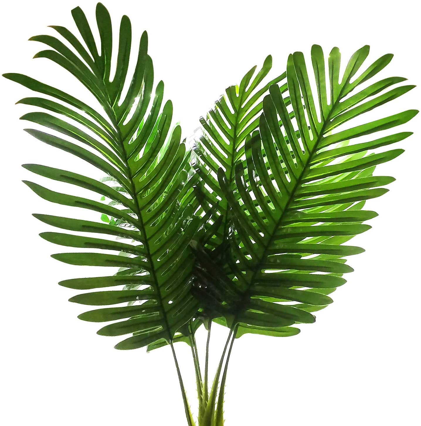 Limei 12 Pack Palm Artificial Plants Leaves Decorations Faux Large Tropical Palm Leaves Imitation Ferns Artificial Plants Leaf for Home Kitchen Party Flowers Arrangement Wedding Decorations (Green)