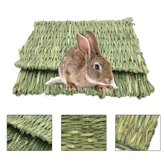 Limei 15.7" x 11.8" Seagrass Mat Round Foraging Bird Toy Parrot Cage Toys Cages Craft Part Rabbit Part (L)