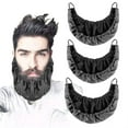 thumbnail image 1 of Limei 1PC Beard Bandana, Silk Beard Covers for Men, Mens Bedtime Bib Adjustable Double Layer Facial Beard Apron Caps Guard Bonnet Rag Beard Guard Cover, Beard Gains (Black), 1 of 6