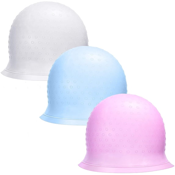 Limei 1PC Reusable Silicone Hair Staining Cap Multicolor Hair Coloring Dye Cap with Metal Hook Silicone Hair Coloring Cap for Home Salon Hairdressing Tools (Blue)