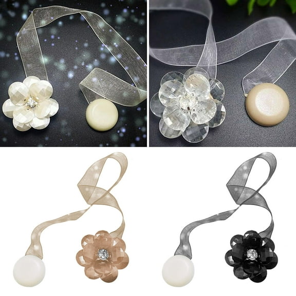 Limei 1PCS Curtain Tiebacks, Simple and Elegant Modern Style Decorative Drapery Holdbacks Rope Holder for Home, Office (White)