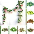 thumbnail image 1 of Limei 1PCS Fake Rose Vine 7.2FT Garland Artificial Flowers Plants for Hotel Wedding Home Party Garden Craft Art Decor (White), 1 of 3