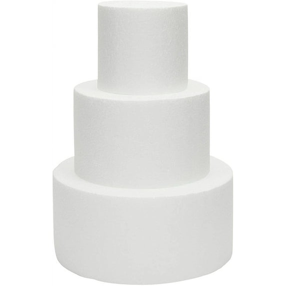 Limei 1PCS Small Foam Cake Dummy for Decorating and Wedding Display, 6 inch