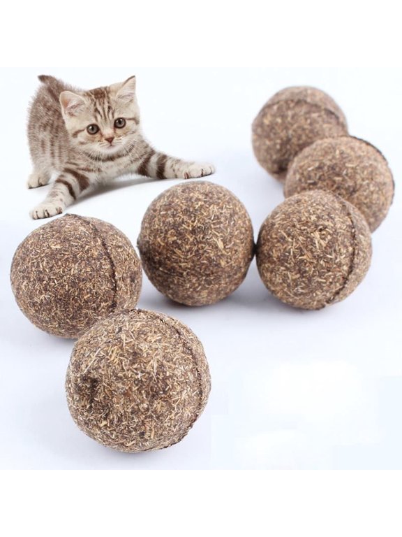 1Pc Catnip Balls, Edible Kitty Toys for Cats Lick, Safe Healthy Kitten Chew Toys, Teeth Cleaning Dental Cat Toy, Cat Treats