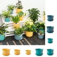 thumbnail image 1 of Limei 1Pc Thicken Green Flowerpot Reliable Resin Creative Ripple Pattern Flower Planter for Home (L), 1 of 7