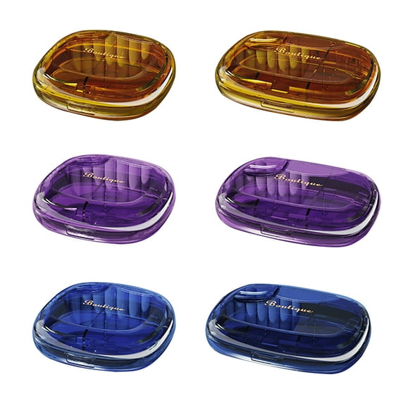 Limei 1Pcs Mini Pill Box Transparent Lid 4/6 Compartments Multifunctional Portable Plastic Sealed Box Jewelry Capsule Container