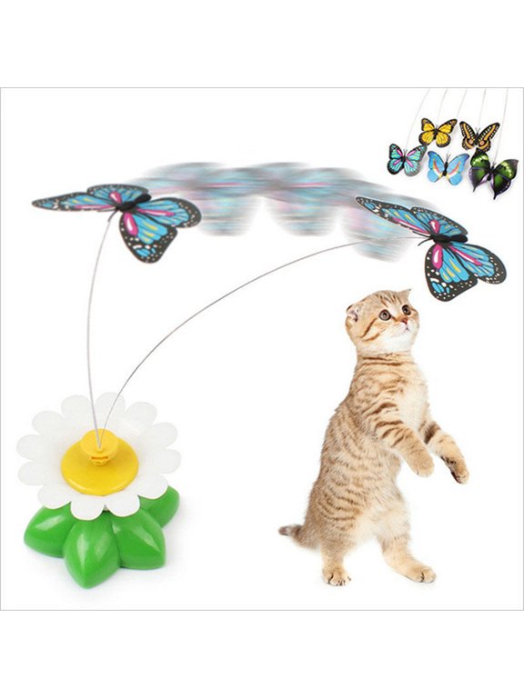 2 Pack Bird Toy for Pet Cats, Funny Rotating Electric Flying Bird Interactive Toy with A Fastening Tape, Multicolor