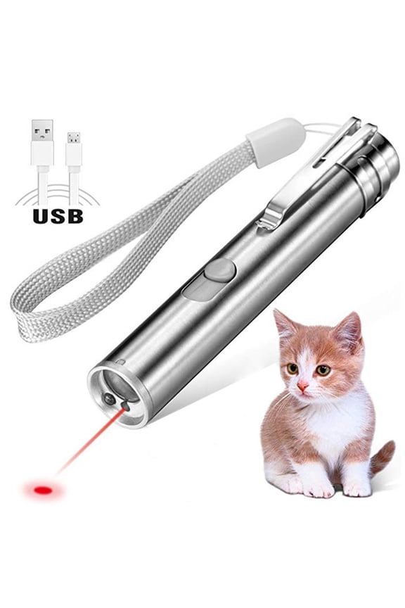 2 Pack Cat Toys, Red Dot Cat Toy for Indoor Cats Dogs, LED Light Pointer Interactive Cat Toys, USB Recharge Kitten Dog Laser Pen Toy, 3 Switchable Patterns Pet Light Toy