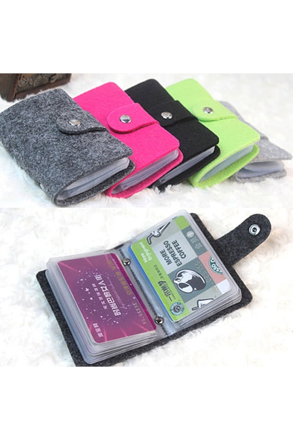 2 Pack Credit Card Holder, Slim Credit Card Wallet Felt Slide Card Wallet for Men Women Minimalist Cards Bills Organizer