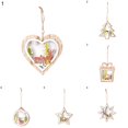 thumbnail image 1 of Limei 2 Pack Hollow Relief Christmas Wood Chip Xmas Tree Ornaments Pendent Decorations, 1 of 1