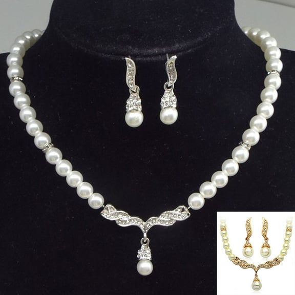 Limei 2 Pack Jewelry Unique Alloy Unique Necklace Earrings Set for Party Wedding