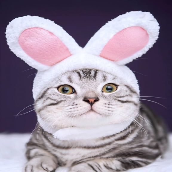 Limei 2 Pack Plush Bunny Ears Pet Headband,Rabbit Ear Hat for Cat Small Dogs Party Costume Accessory Headwear