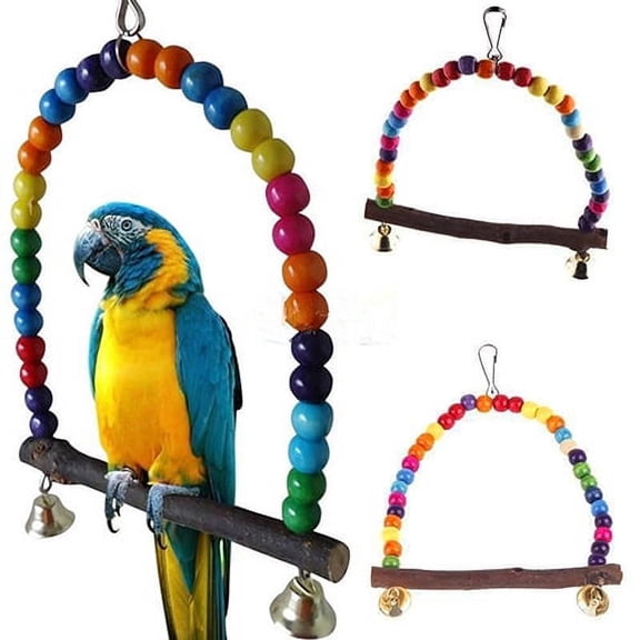 Limei 2 Pack Swing Bird Toy Parrot cage Toys Cages Parakeet Cockatiel Finch Lovebird Budgie