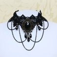 thumbnail image 1 of Limei 2 Pack Women Retro Gothic Black Chokers Lace Hollow Chain Collar Fashion Necklace, 1 of 5