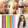 thumbnail image 1 of Limei 2 Pcs Colored Clip In Hair Extensions 21.6 Inches Multi-Colors Straight Hair Clip In Synthetic Hair Extensions For Women Girls Kids Gift, 1 of 7