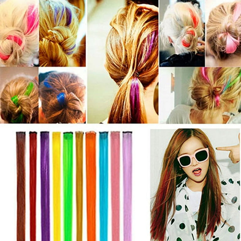 FRCOLOR 8 Pcs Wig Hair Clip Hair Accessories Alligator Hair Pin Colored  Hair Extensions Wig Hair Braided Extension with Clip Hair Wig Clips Long  Dress