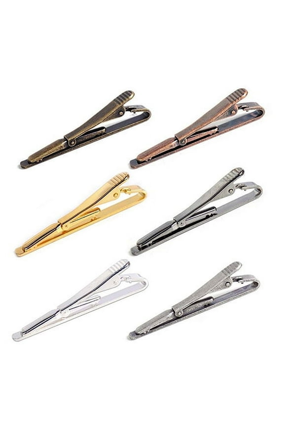 2 Pcs Tie Clips for Men Tie Bar Clip Set for Regular Ties Necktie Wedding Business Tie Pin Clips