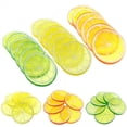 thumbnail image 1 of Limei 2 Pieces Artificial Plastic Lemon Slices Realistic Simulation Lemon Lifelike Decorative Fake Fruit Wedding Ornament Festival Decoration Photography Props Basket Display Filler Fruit, Orange, 1 of 7