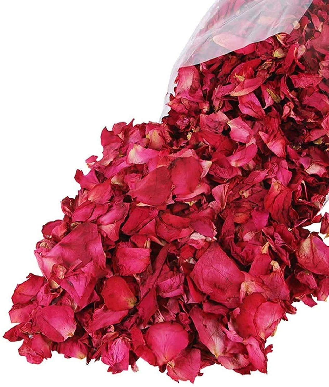 Limei 20g Natural Dried Rose Petals Real Flower Dry Red Rose Petal for Foot Bath Body Bath Spa Wedding Confetti Home Fragrance DIY Crafts Accessories