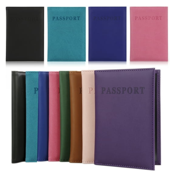 Limei 2PCS Travel Passport Cover Case with Document Holder Storage Pocket, Travel Must Have with Premium Synthetic Leather Stylish Design, (Dark Blue, 5.6x3.8 inches)