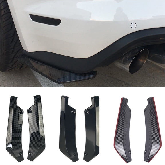 Limei 2Pcs Rear Bumper Canard Diffuser Splitter Valence Spoiler Fin Lip Trim Universal Fit Car SUV, 17.72" x 4.72"
