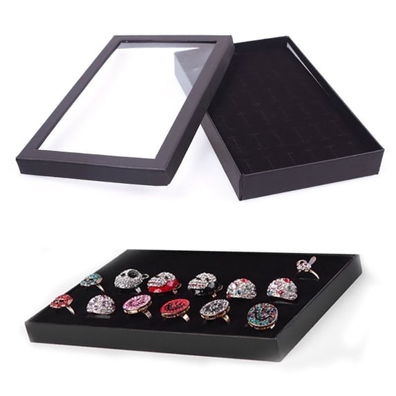 Limei 36 Slots Ring Box Storage Organizer Jewelry Ring Display Case with Transparent Lid Ring Holder Case Jewelry Box Organizer Ring Earring Holder Jewelry Tray Organizer