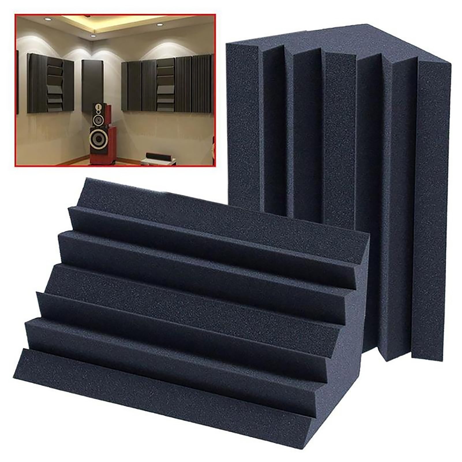 Limei 4 Pack Acoustic Foam Bass Trap Studio Foam, SoundProof Padding