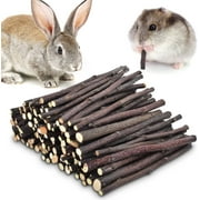 Limei 40 Pack Organic Natural Apple Sticks Small Animals Molar Treats Chew Toys Apple Branch for Hamster Rabbit Bunny Guinea Pig Chinchilla Squirrel