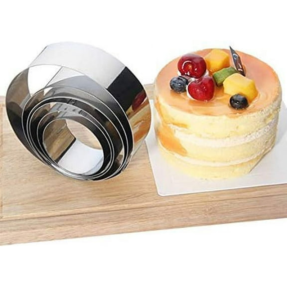 Limei 5 Pack Stainless Steel Round Cookie Cutter Set, Biscuit Plain Edge Round Pastry Donut Doughnut Cutters in Graduated Sizes Shape Molds (5 PCS Cookie Cutter)