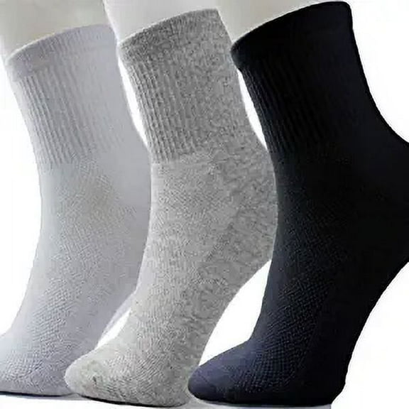 Limei 5 Pair Summer Mesh Soft Cotton Blend Socks Athletic Sport Gym Casual Socks for Man Black