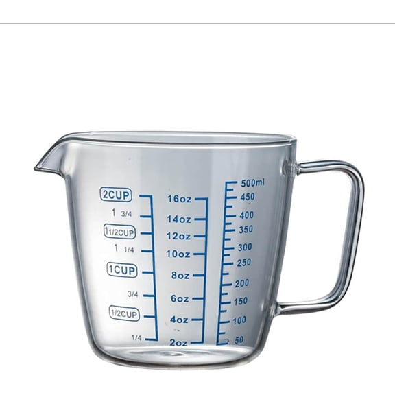 Limei 500ML/16 oz heat-resistant glass measuring cup with scale for laboratory, children's milk making, kitchen baking, etc