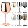 thumbnail image 1 of Limei 500ml Wine Glasses Stainless Steel, 2.9" x 8.2" Wine Goblets, BPA Free Copper Coated Shatterproof, Elegant Tone Drinkware for Champagne and Cocktails, Great for Daily, Formal, Party, 1 of 7
