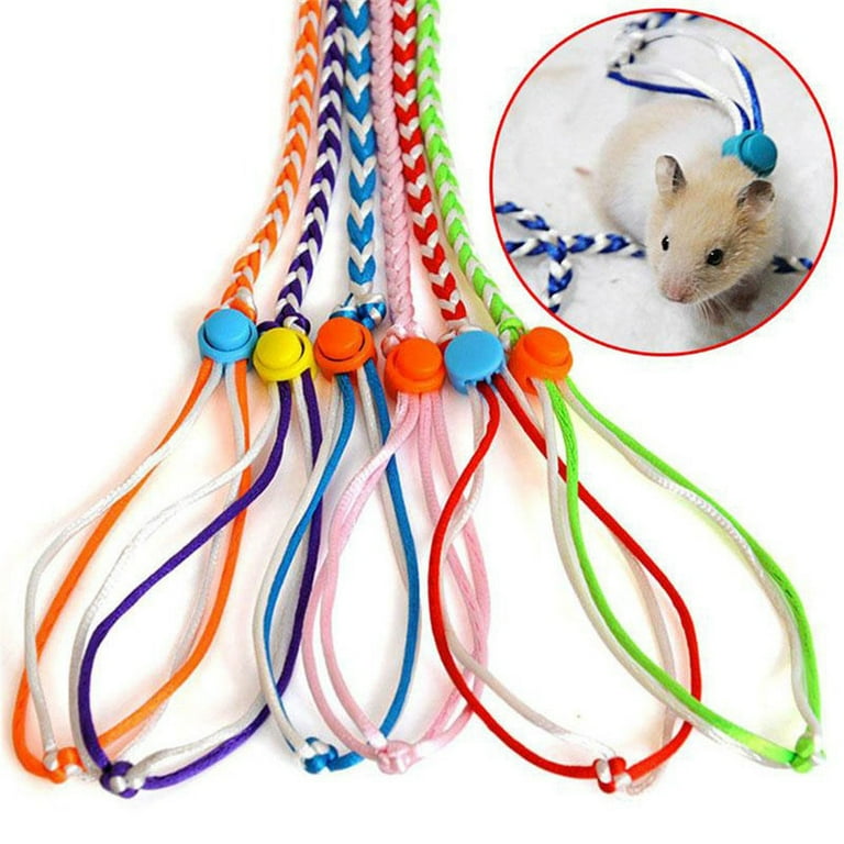 Limei 6.5FT Adjustable Hamster Leash Harness for Chinchilla Rabbit Hamster Guinea Pig Squirrel Small Animal Random Color 2 Pack Walmart