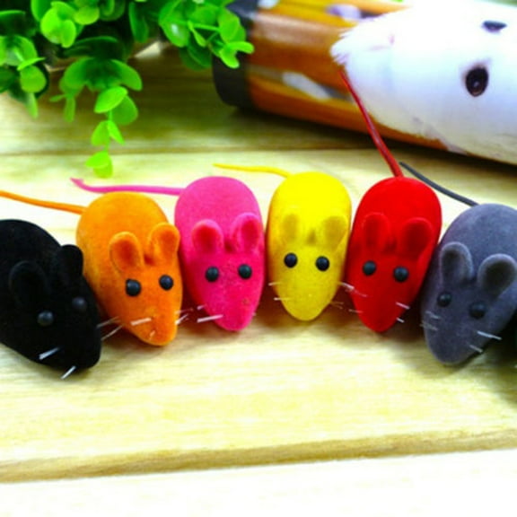 Limei 6 Pack Cats Teaser Feather Mouse Pet Interactive Durable Cats Teaser Toy Rod with Sucker, Random Color