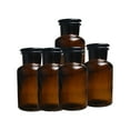 thumbnail image 1 of Limei 60ml Lab Amber Glass Reagent Bottle,Wide Mouth,Brown Flask with Ground Stopper, 1 of 6
