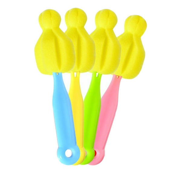 Limei 8 Pack Baby Nipple Milk Bottle Brush Pacifier Sponge Cleaning Brushes Cleaner Brushing Brush for All Nipples Baby Bottle Coffee Cup,Random Color