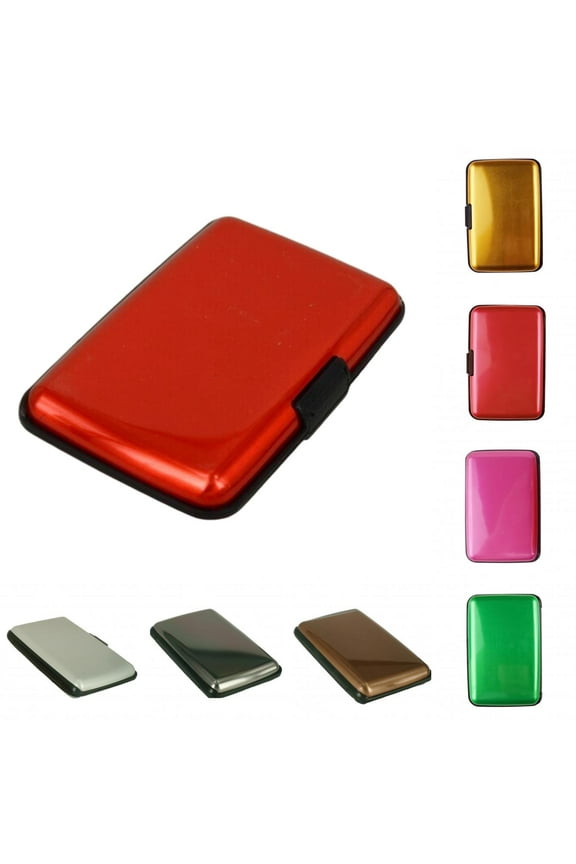 Aluminum RFID Blocking Wallet Slim Hard Metal Credit Card Holder for Men and Women (Blue)