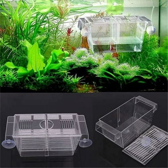 Limei Aquarium Fish Tank Guppy Double Breeding Breeder Rearing Trap Box Hatchery Case