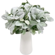 Limei Artificial Lambs Ear Greenery Stem 5 Pack Faux Greenery Flocked Lambs Ear Stems Bulk Lambs Ear Picks Spray for Home Wedding Flower Arrangement