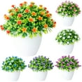 thumbnail image 1 of Limei Artificial Plant Flower Fake Plants, Mini Plastic Simulation Plant Fake Green Grass Bonsai for Indoor Office Home Garden Decor, Size:7.9”x7.5”x7.5”(White), 1 of 7