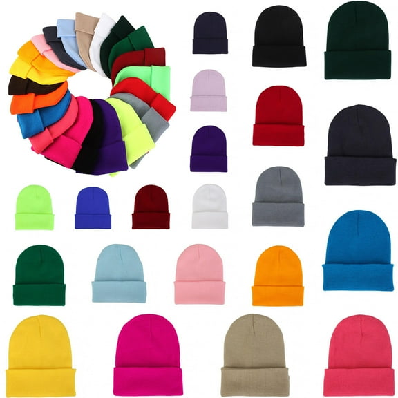 Limei Beanie Elastic Warm Woolen Yarn Men Women - Unisex Cuffed Plain Skull Knit Hat Cap