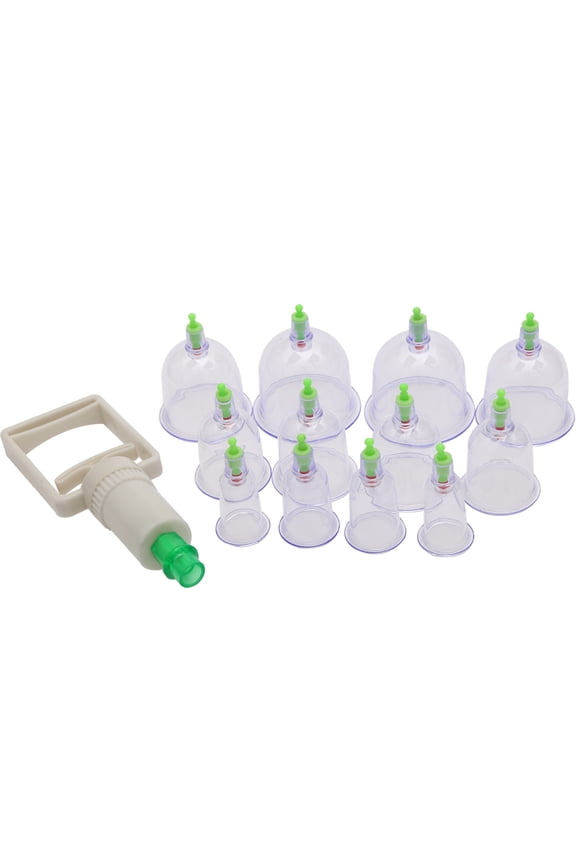 Biomagnetic Chinese Cupping Therapy Set, 12 Vacuum Suction U-shape Cups Chinese Vacuum Cupping Set Massage Kit