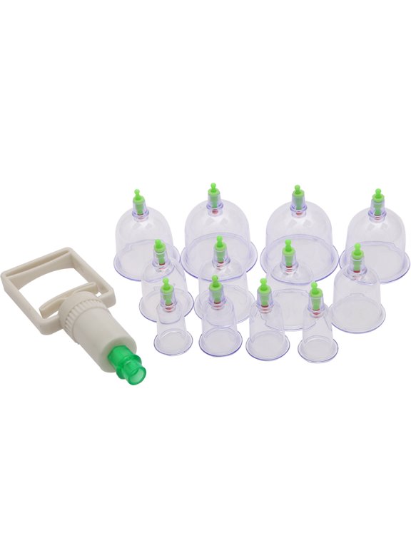 Biomagnetic Chinese Cupping Therapy Set, 12 Vacuum Suction U-shape Cups Chinese Vacuum Cupping Set Massage Kit